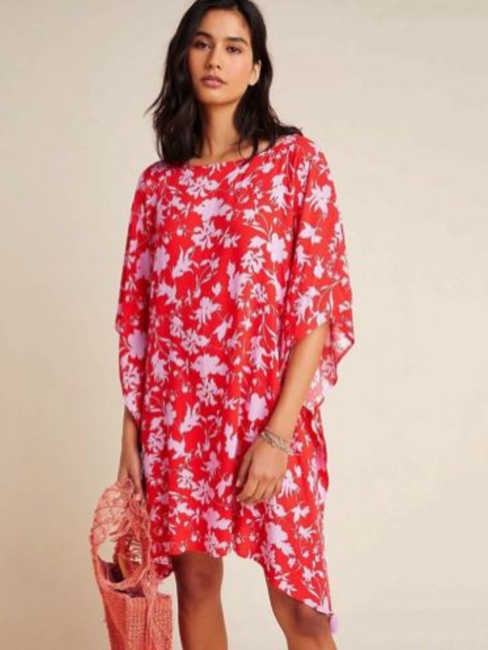 Anthropologie Nicola Tassled Beach Cover-up Kaftan, Size M